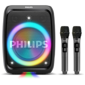 Imagem da oferta PHILIPS Caixa de Som Bluetooth Party Speaker TAX3000M 450 W de potência máxima 2 microfones inclusos 10h de bater