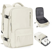 Imagem da oferta Mochila coowoz de viagem esportiva unissex bagagem de cabine aprovada por companhias aéreas para notebook A- Bege