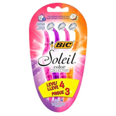 Imagem da oferta Bic Aparelho De Depilar Soleil Rosa Roxo E Laranja Leve 4 Pague 3 - 930183 - Dupla Fita Lubrificante Com Leite De Coco