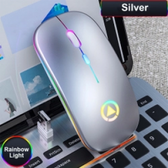 Imagem da oferta Mouse Sem Fio Recarregável e Silencioso com LED Backlit