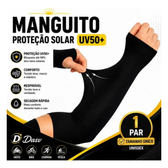 Imagem da oferta Manguito Uv50+ Proteção Solar Moto Ciclismo Corrida Pesca Mangote Braço Compressão Esporte Manga Futebol Corrida Dasv Único Preto