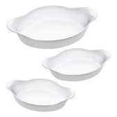 Imagem da oferta Marinex Conjunto de Assadeiras Oval Opaline 3 Peças Branco