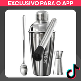 Imagem da oferta Kit Caipirinha Bartender Inox Premium 4 Peças Coqueteleira 500ml