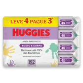 Imagem da oferta Lenços Umedecidos Huggies Rosto e Corpo Limpeza 4 x 48 Un