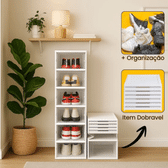 Imagem da oferta Sapateira Vertical Dobrável Caixa Organizadora Para Calçados Sapato Tênis Sneaker 6 Andares Transparente Box Branco