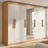 Imagem da oferta Guarda-roupa Casal Easy Slim 8 Portas C Espelho Amendoaoff