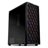 Imagem da oferta Gabinete Gamer Mancer Hexer, Rainbow, Mid-Tower, Lateral de Vidro, Com 3 Fans
