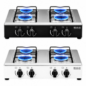Imagem da oferta Fogão Cooktop de Mesa Portátil 4 Bocas a Gás Asiático Braslar Inox Preto ou Branco