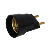 Imagem da oferta Base Bocal Adaptador Plug Macho Plástico Preto