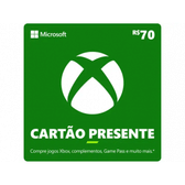 Imagem da oferta Cartão Presente Digital Xbox R$70 Microsoft