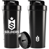 Imagem da oferta Coqueteleira Slim 600ml - Soldiers Nutrition (Preta Logo Branco)