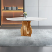 Imagem da oferta Mesa Redonda 6 Lugares Tampo Vidromdf Para Sala De Wt