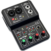 Imagem da oferta Q-12 Interface de audio,placa de som profissional de canal USB 2.0 DC 5V de alta velocidade, função de monitor para estúdiogravação musicaljogosE