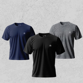 Imagem da oferta Kit 3 Camiseta Masculinas Dry Fit Manga Curta E Raglan Academia