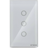 Imagem da oferta Interruptor Inteligente Steck 4x2 Touch Wi-Fi Ambiente Conectado 3 Módulos Bivolt - SMCI3