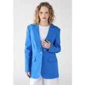 Imagem da oferta Blazer Lança Perfume Reto Tradicional Azul