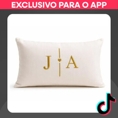 Imagem da oferta Almofada Decorativa Suede 50x30cm Personalizada IniciaisCoração c Zíper