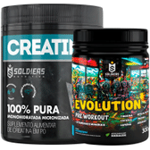 Imagem da oferta Kit Soldiers Nutrition Creatina Monohidratada 300g + Pré Treino Evolution 300g