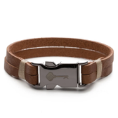 Imagem da oferta Pulseira Masculina Aparência de couro Bass Ônix Caramel - Tam GG