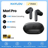 Imagem da oferta Haylou mori pro bluetooth 5.4 fones de ouvido sem fio 43db adaptável híbrido anc hi-res ldac 6 microfone 28h vida úti