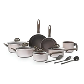 Imagem da oferta Jogo De Panelas Brinox 10 Peças Ceramic Life Floria Rosa