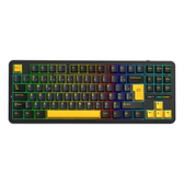 Imagem da oferta Teclado Mecânico Aula F87 Sem Fio Wireless Bt Hotswap Abnt2 Preto Português Brasil