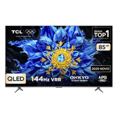 Imagem da oferta Smart TV TCL 85 Polegadas QLED 4K P8L WiFi Bluetooth Google TV HDR10+ 144 Hz VRR 85P8L