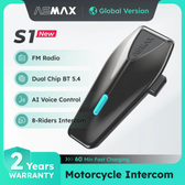 Imagem da oferta Intercomunicador Bluetooth para Motocicletas ASMAX S1 Compatível com 50 Pilotos de Diferentes Marcas via CloudTalk FM