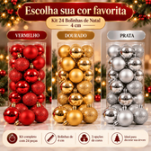 Imagem da oferta Kit 72 Bolas de Natal Medias 4cm Vermelho Dourado Prata Enfeites Natalinos Bolinhas de Natal