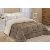 Imagem da oferta Edredom Sherpa Cobertor E Coberdrom Casal Queen Grosso Cor Avelã LuckBaby