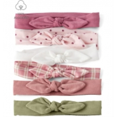 Imagem da oferta Kit Faixa de Cabelo com Laço Bebê Menina em Algodão 6 Peças Multicor Carter's