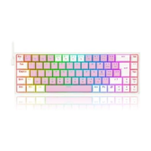 Imagem da oferta Teclado Mecânico Gamer Redragon Castor RGB Switch Blue ABNT2 Rosa e Branco - K631PW-RGB (PT-BLUE)
