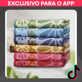 Imagem da oferta Kit 5 Toalhas de Banho Grandes 140x70cm | Estampadas Felpudas Sortidas