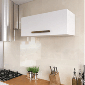 Imagem da oferta Armário de Cozinha Aéreo Multiuso Suspenso Com Porta Basculante- amadeirado preto ou branco