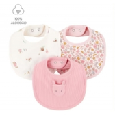 Imagem da oferta Kit Babador Bebê Menina em Algodão 3 Peças Multicor Carter's
