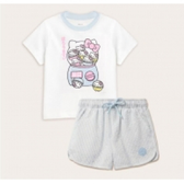 Imagem da oferta Conjunto Camiseta Hello Kitty + Short Infantil 1-6A Multicor