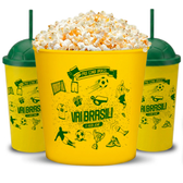 Imagem da oferta Kit Cinema Balde de Pipoca 4,2L + 2 Copos Eco Pra Cima Brasil Hexa