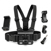 Imagem da oferta Suporte Peitoral Ajustável Para Celular E Câmera De Ação Com Kit Completo De Adaptadores