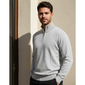 Imagem da oferta Suéter Masculino Anistia Malha Tricot Gola Alta Meio Zíper.