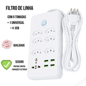 Imagem da oferta Régua Filtro de Linha com USB