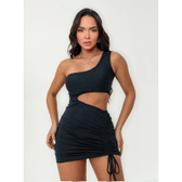 Imagem da oferta Vestido Feminino Nula Manga Bojo Recorte Cintura Franzido