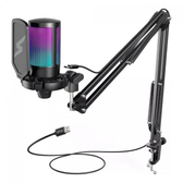 Imagem da oferta Microfone Gamer FIFINE SuperFrame Edition SFM1 RGB USB Black Com Braço Articulado