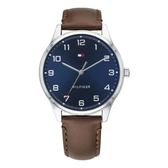 Imagem da oferta Relógio Tommy Hilfiger 1791659 Cor De Malha Original: Cor De Moldura Marrom, Cor De Fundo Prateada, Cor De Fundo Azul