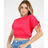 Imagem da oferta Blusa Cropped Feminina Franzido Amarração Tam PP