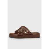 Imagem da oferta Rasteira Feminina Vizzano Tachas Marrom