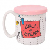 Imagem da oferta Caneca Cilíndrica Com Infusor Metalizado - Love Canecas Louca do Papel