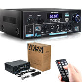 Imagem da oferta VEDO AK55 Amplificador Estéreo áudio HiFi 600W Pico2 Canais Com Bluetooth 5.0, AUX FM Microfone