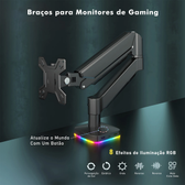 Imagem da oferta Suporte Articulado para monitor com Rgb, 2 entradas Usb-A, 1 entrada Usb-C