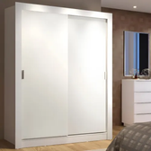 Imagem da oferta Guarda-roupa Solteiro Madesa Denver 2 Portas Correr Cor Branco 10946e