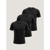 Imagem da oferta Kit Com 3 Camisetas Masculinas Slim Gola V Hering Preto Liso G